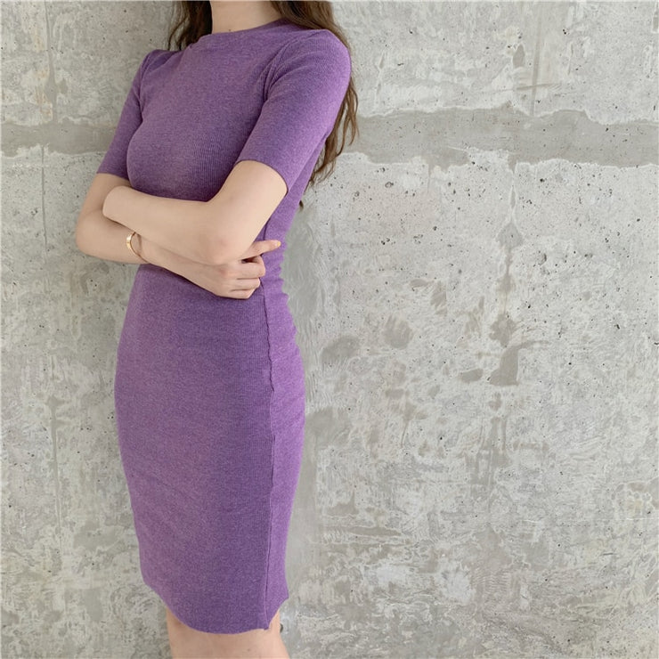 Solid Sexy Bodycon Soft Stretchy Dresses