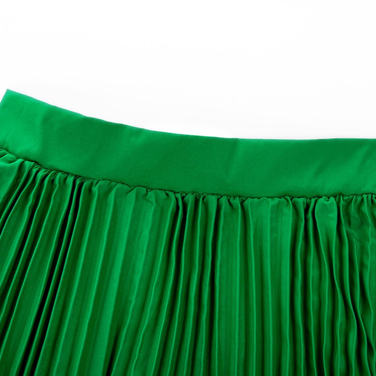 High Waist Pleated Chiffon Maxi Skirt