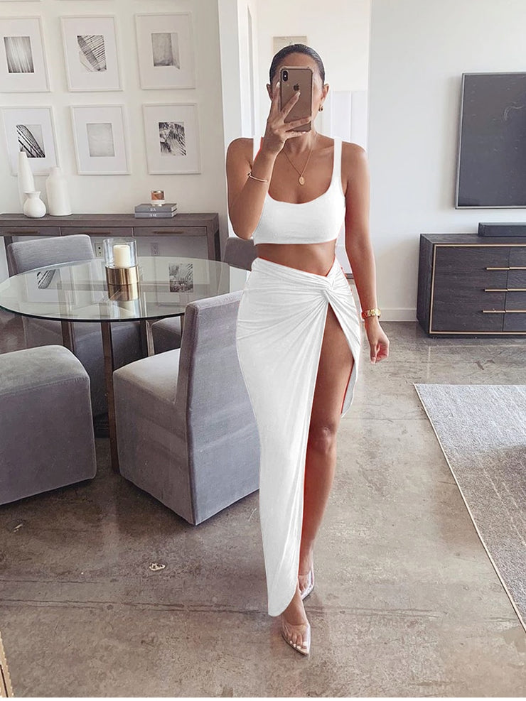 Sexy Criss Cross Long Sleeve Hollow Out Crop Top Pants Matching Sets Casual  Outfits Women Bodycon 2 Two Piece Set Lady Clothing